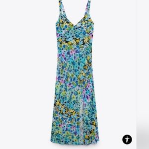 Zara Floral printed midi dress